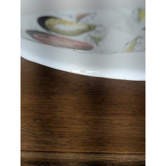 Italian Porcelain Circular Divided Serving Platter Hand Painted Fruit Signed - Picture 11 of 16